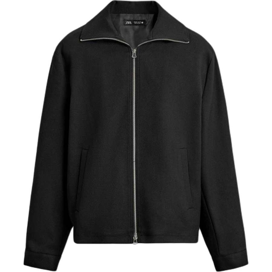 ZARA ZARA Jackets Men's Black Stand Collar Moderate Other