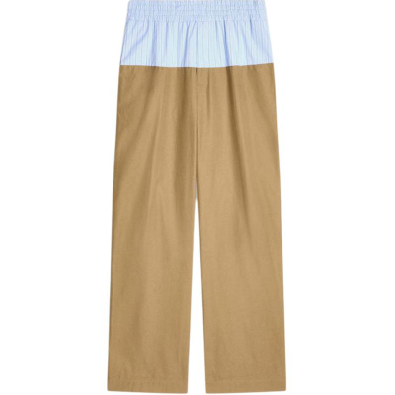 Dries Van Noten Contrast Waist Pinstripe Trousers