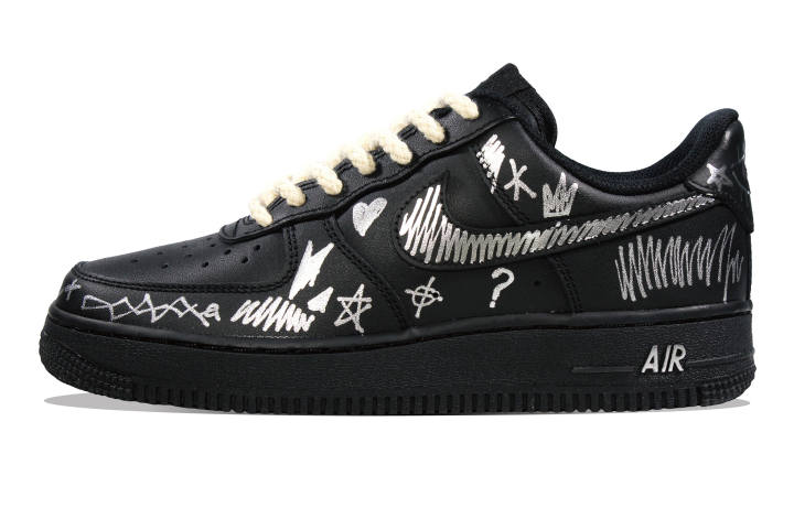 Nike Nike Air Force 1 Hemp Rope Graffiti, Awake Experiment Cushioning, Wear Resistant Low top Skateboard Shoes Unisex