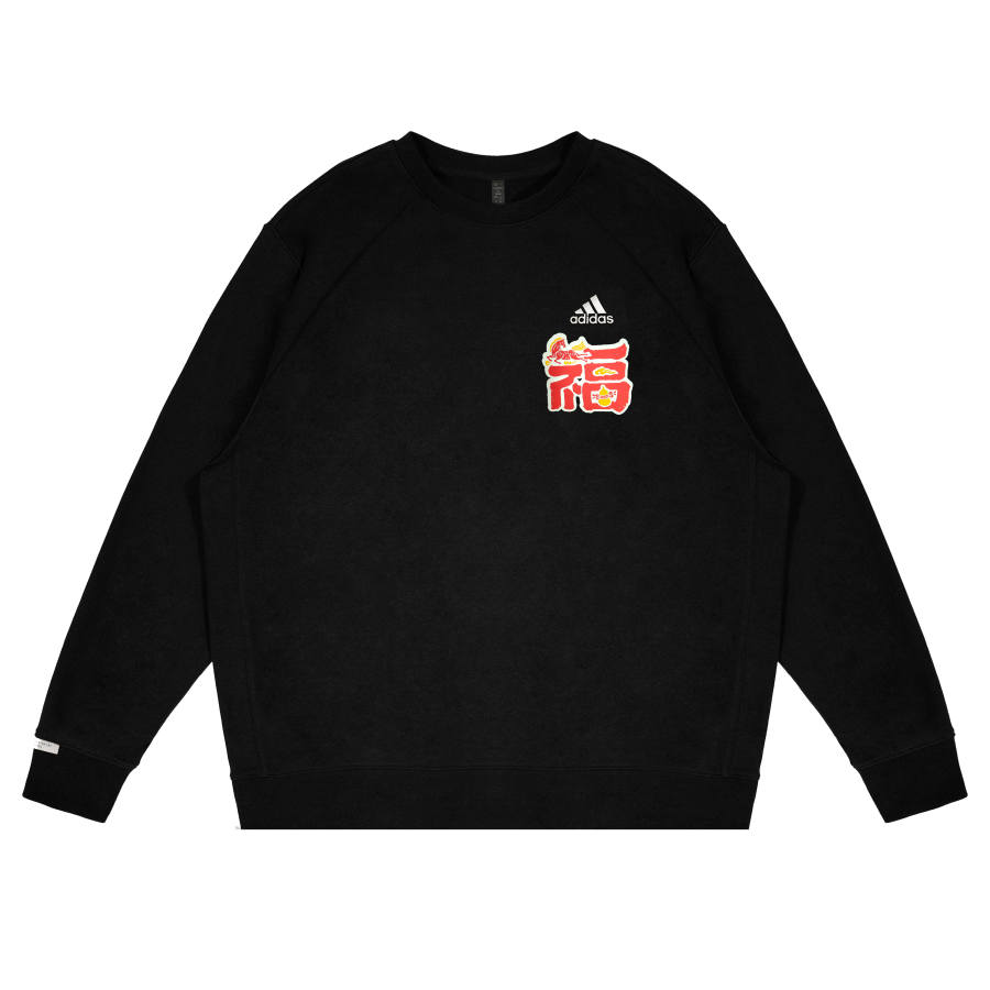 Adidas Adidas LABEL Sweatshirts Unisex Black Crew Neck Moderate Regular