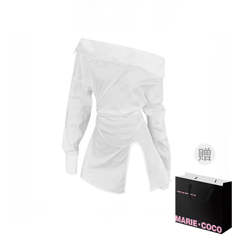 MARIE·COCO Shirts Women's White Shirt Boat Neck Moderate