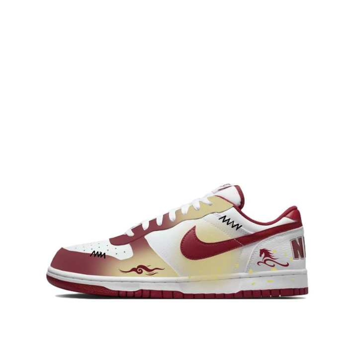 Nike Nike Big Cushioning Slip Resistant Low top Skateboard Shoes Men's White Red