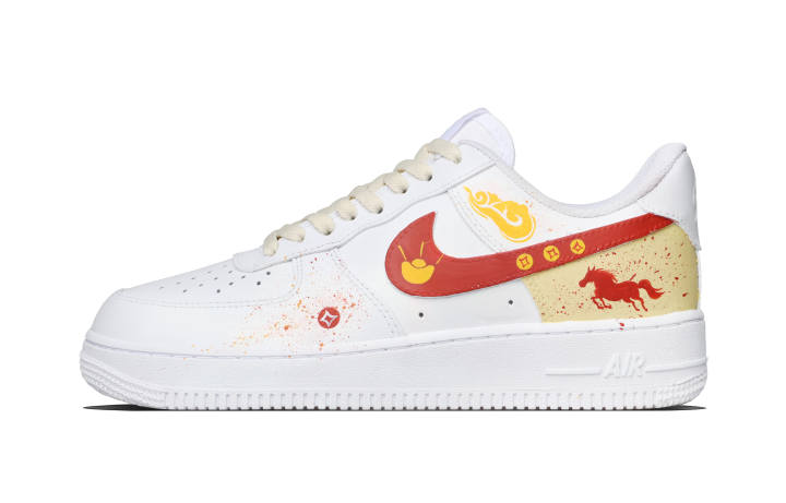 Nike Nike Air Force 1 Red Horse Brings Fortune Cow Leather Abrasion Resistant Abrasion Resistant Low top Skateboard Shoes