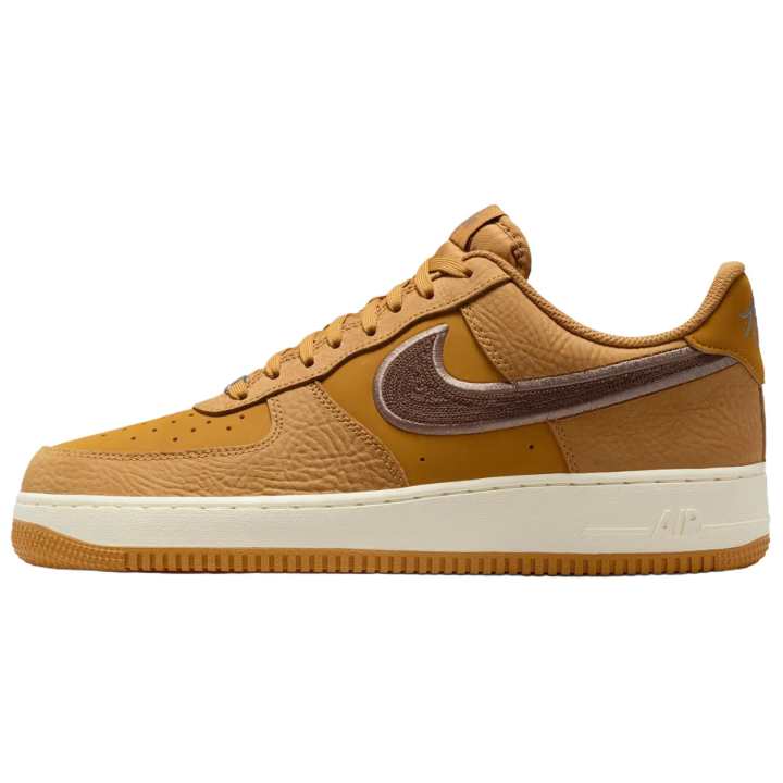 Nike Nike Air Force 1 Leather Low top Skateboard Shoes Unisex Wheat Yellow
