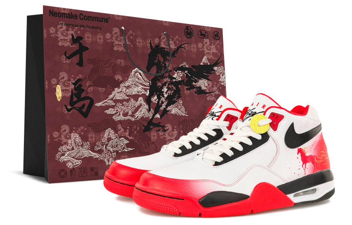 Nike Nike Flight Legacy Mid top Vintage Basketball Shoes Unisex White Red