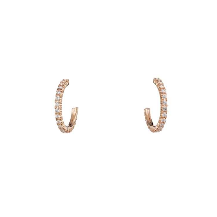 CARTIER Etincelle De Cartier Collection 18K Gold Diamond Earrings Unisex Rose Gold