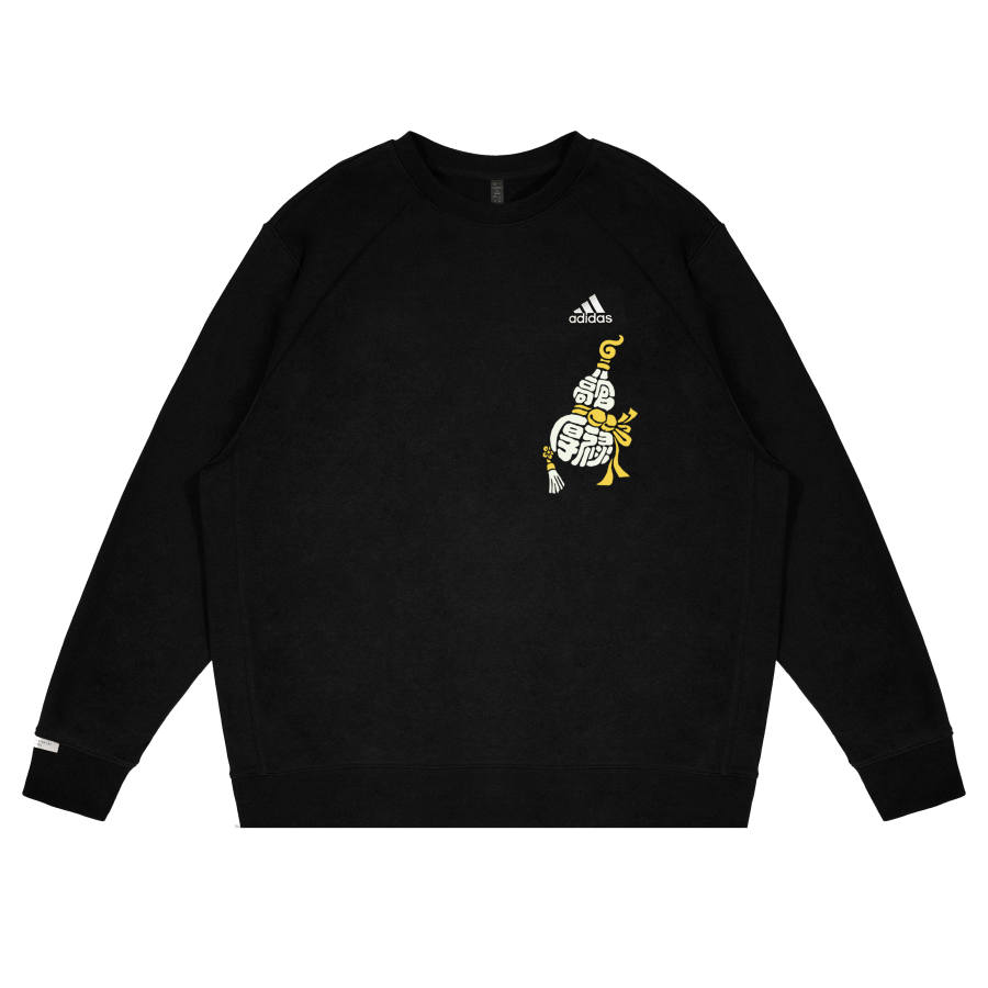 Adidas Adidas LABEL Sweatshirts Unisex Black Crew Neck Moderate Regular