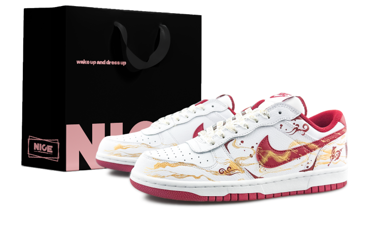 Nike Nike Big Abrasion Resistant Breathable Abrasion Resistant Breathable Low top Skateboard Shoes Men's White Gold