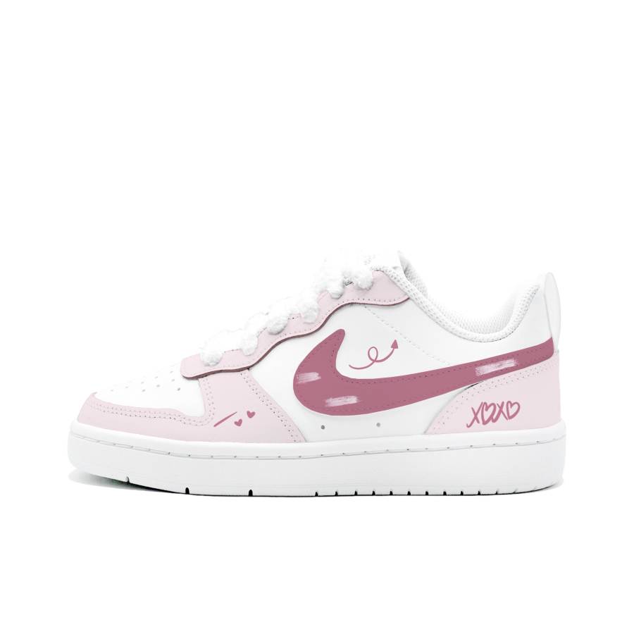 Nike Nike Court Borough 2 Sweet Berry Heart, Kung Fu Rabbit Leather Cushioning Abrasion Resistant Slip Resistant
