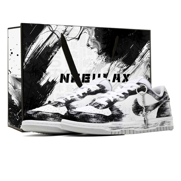 Nike Nike Big Bleach Mamba Lightweight Low top Skateboard Shoes Men's Black White