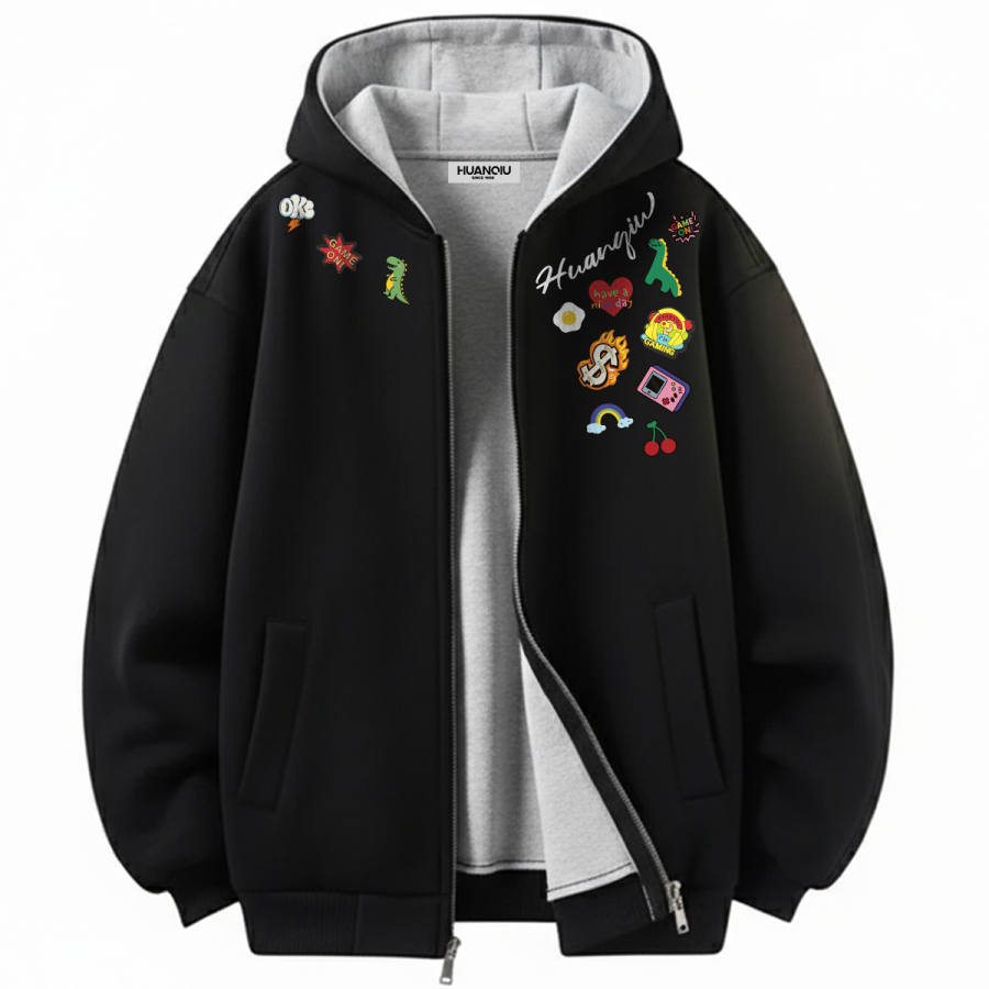 HUANQIU Sweatshirts Unisex Hooded Thickened Heavyweight