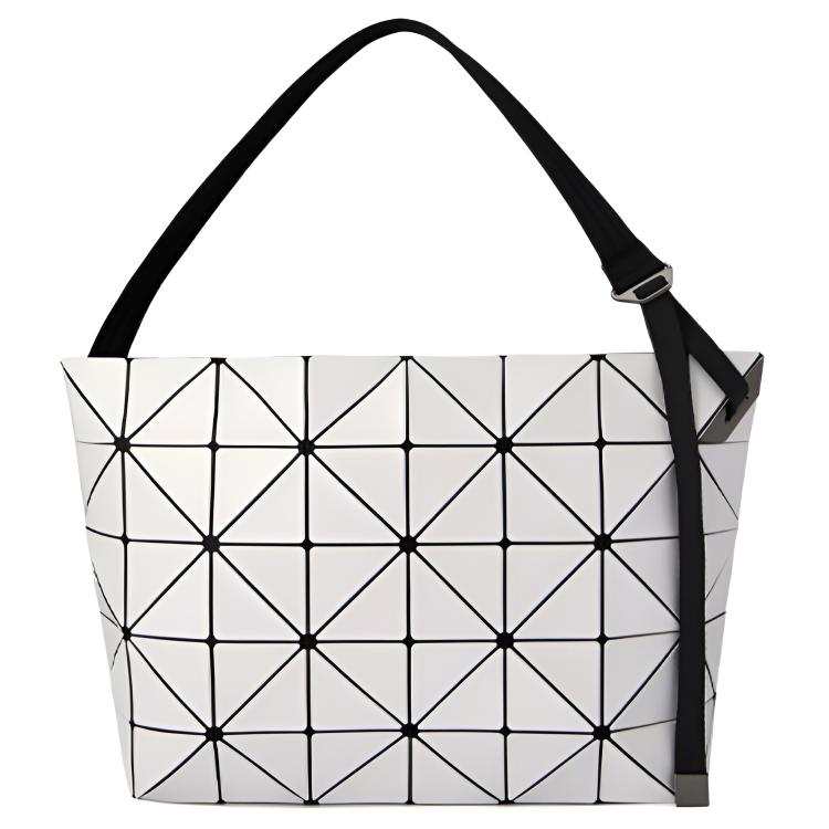 ISSEY MIYAKE PVC Tote Handbag, Shoulder Bag Women's Light Gray