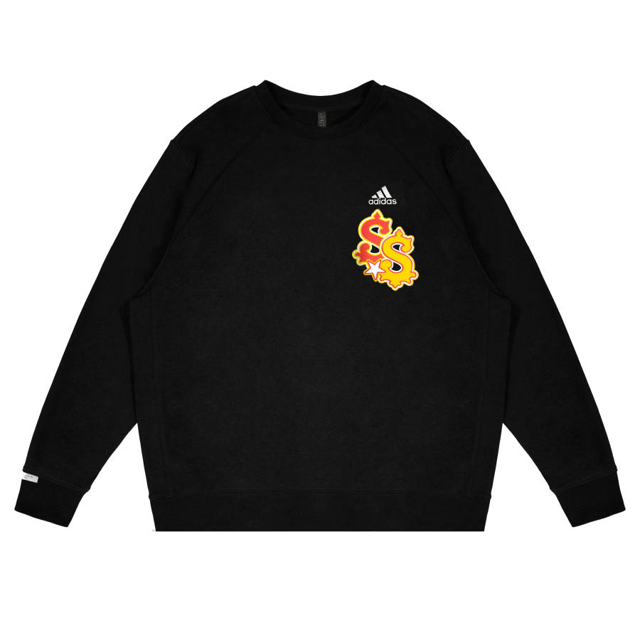 Adidas Adidas LABEL Sweatshirts Unisex Black Crew Neck Moderate Regular
