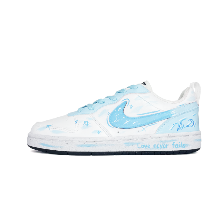 Nike Nike Court Borough Blue Moon Star Dream Synthetic Leather Abrasion Resistant Slip Resistant