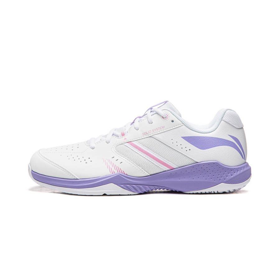 Li-Ning Li Ning Breathable Low top Badminton Shoes Unisex Standard White/Light Iris Purple