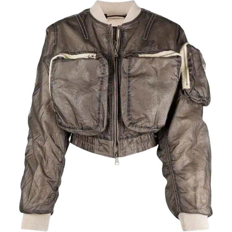 DIESEL Jackets Women's Green Stand Collar Moderate Pilot
