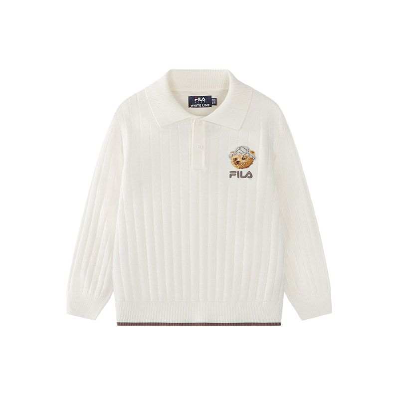 FILA KIDS Sweater WHITE LINE Cloud White Children Aged 3 7 Years Old