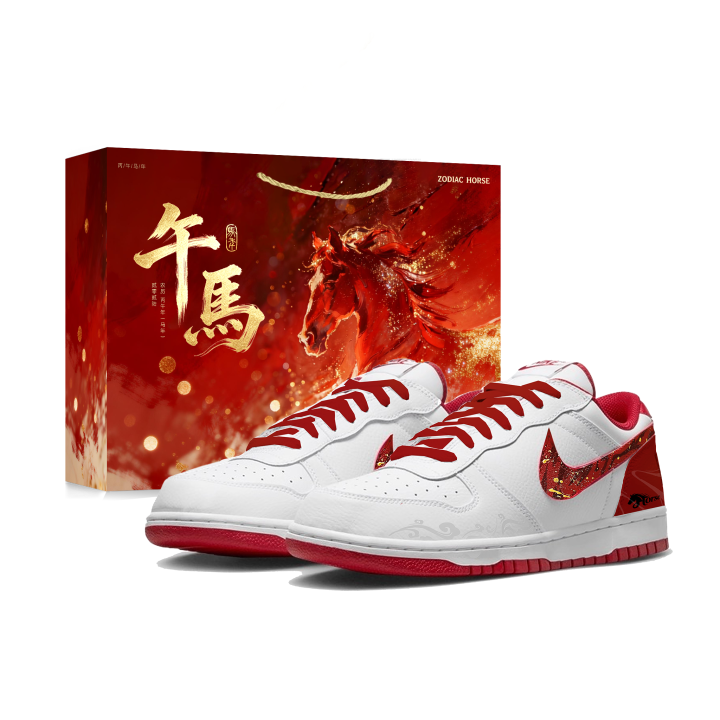 Nike Nike Big Crimson Avant Garde Leather Low top Skateboard Shoes Men's White Red