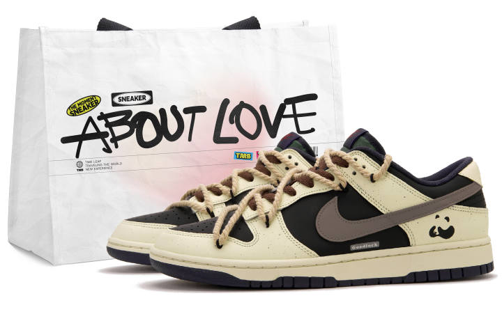 Nike Nike Dunk Panda Jack Sequel Low top Skateboard Shoes Men's Black Rice Yellow Brown