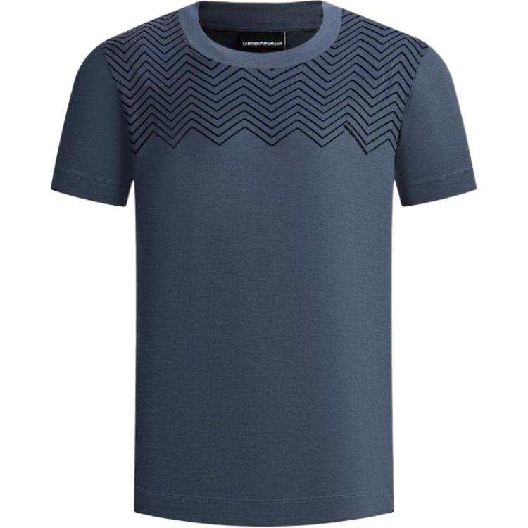 EMPORIO ARMANI T Shirts Men's Blue Crew Neck Moderate Straight Fit