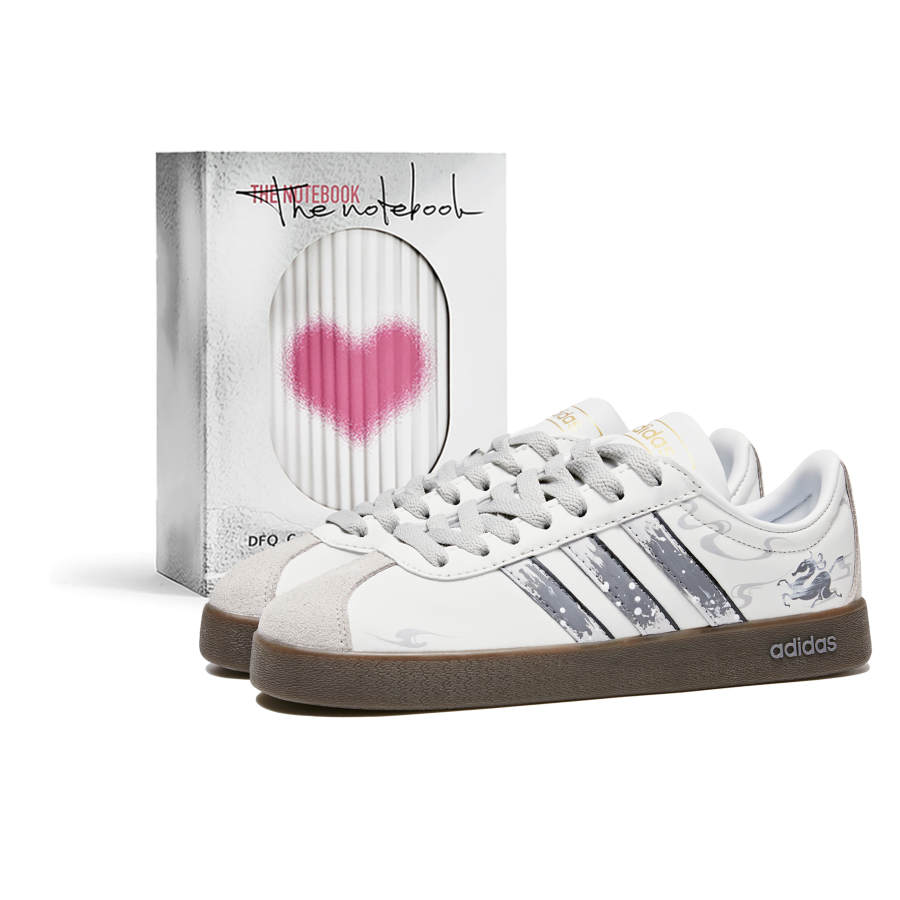 Adidas Adidas Vl Court Classic Smoky Ink Lingxiong, Box, Cloud Pattern, Horse Year Abrasion Resistant Low top Skateboard Shoes