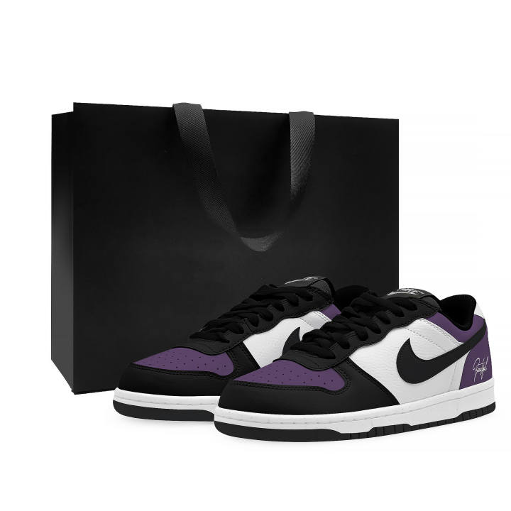 Nike Nike Big Low Lux Cushioning Abrasion Resistant Slip Resistant Low top Skateboard Shoes Unisex Black White Purple
