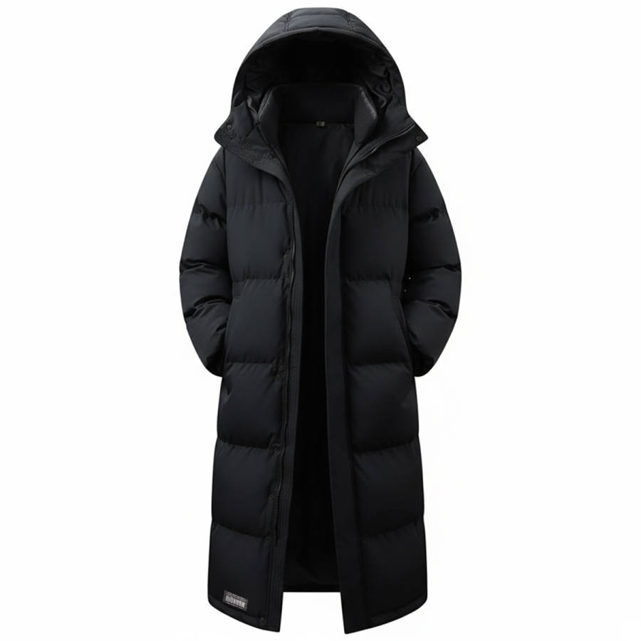 HUANQIU Puffer Jackets Unisex Hooded Thickened Padded Puffer Jacket