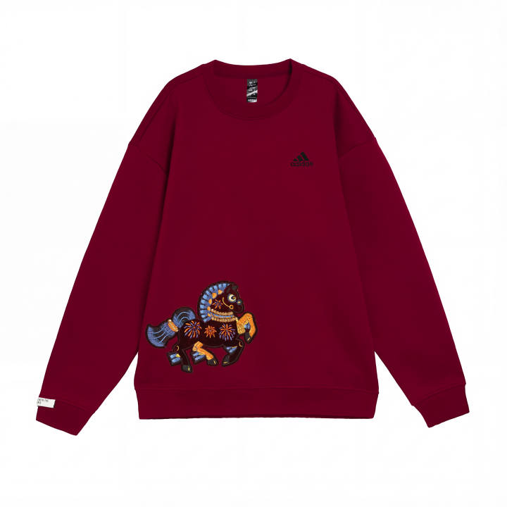 Adidas Adidas Sweatshirts Unisex Red Crew Neck Moderate Regular