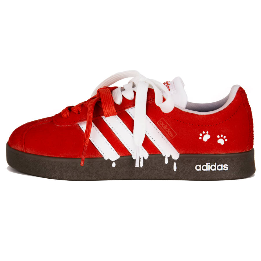 Adidas Adidas VL COURT 2.0 Red Velvet Paw Print, Suede Premium Aesthetic Abrasion Resistant Abrasion Resistant Low top