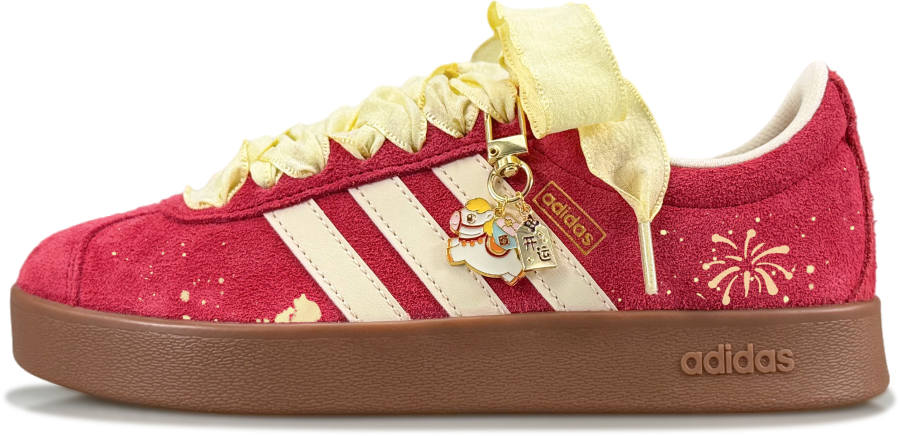 Adidas Adidas Vl Court Classic Galloping Iridescent Low top Skateboard Shoes Unisex Red
