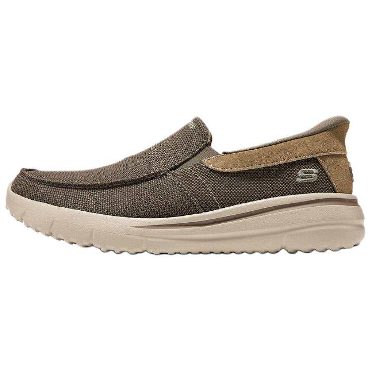 Skechers Comfortable Casual Abrasion Resistant Abrasion Resistant Low top Casual Shoes Men's Light Brown