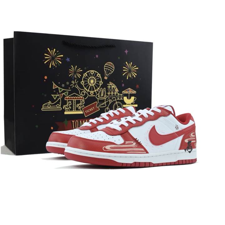 Nike Nike Big Fiery Breeze JI Abrasion Resistant Low top Skateboard Shoes Men's Red