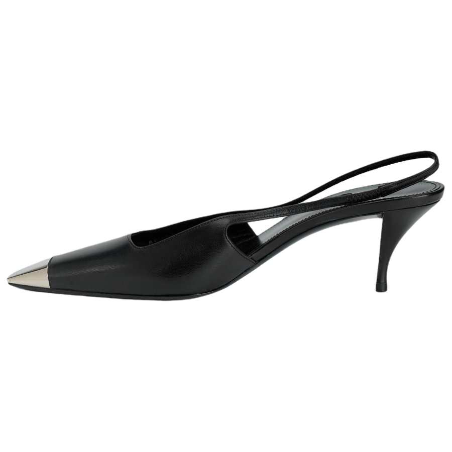 SAINT LAURENT Blade Leather Cone Heel High Heels 6CM Women's Black
