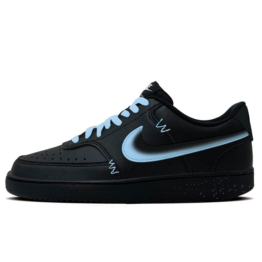 Nike Nike Court Vision 1 Lanying Falls Synthetic Leather Abrasion Resistant Low top Skateboard Shoes Men's Black