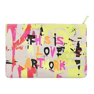Apm Monaco Canvas Bag Clutch Small Women's Yellow