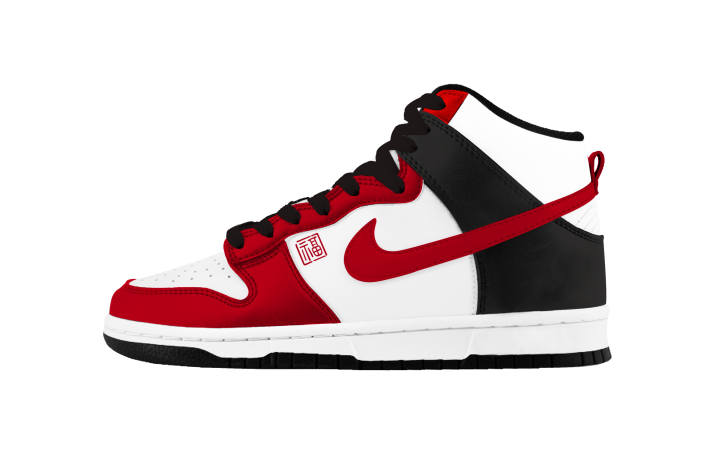 Nike Nike Dunk Chicago, Classic Abrasion Resistant High top Skateboard Shoes Women's Black White Red