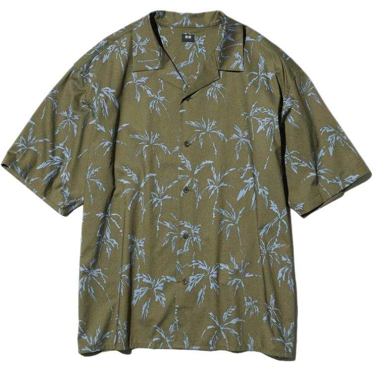 UNIQLO SS26 Shirts Unisex Dark Olive Lapel Moderate