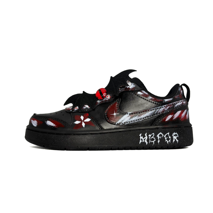 Nike Nike Court Borough American Gothic, Graffiti Hand Drawn Synthetic Leather Abrasion Resistant Slip Resistant Low top