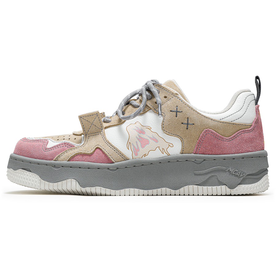 SENGUOGUO Forest Berry Low top Skateboard Shoes Unisex Gray Pink