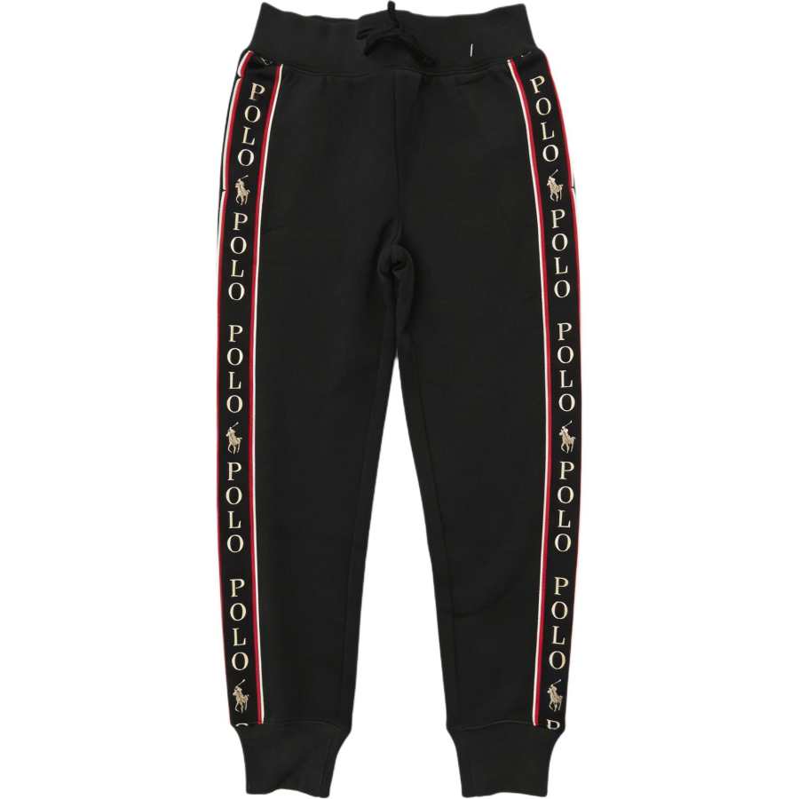 Polo Ralph Lauren FW25 Stripes Logo Pattern Fleece Lined Pants Knitted Sweatpants Women's
