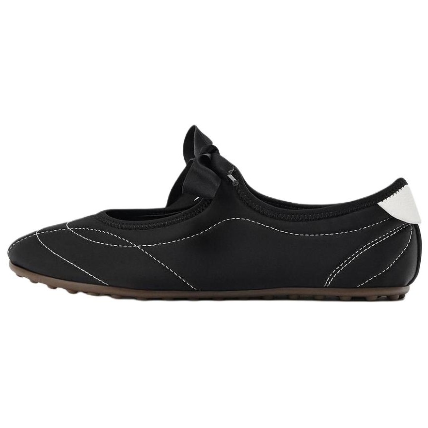 ZARA Flat Mary Jane Shoes 0.5cm Women's Black