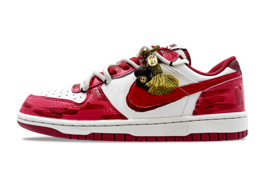 Nike Nike Big Leather Abrasion Resistant Breathable Low top Skateboard Shoes Men's Red White