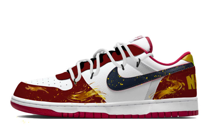 Nike Nike Big NIKE LOW Abrasion Resistant Abrasion Resistant Low top Skateboard Shoes Men's Red White