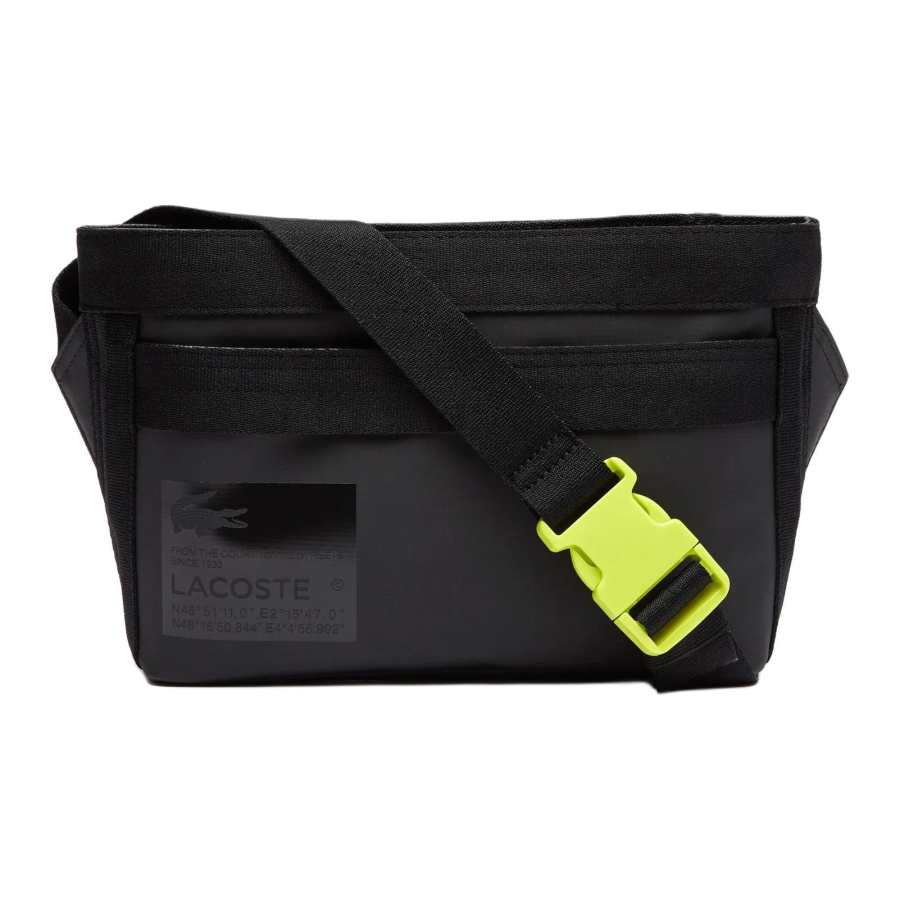 LACOSTE LACOSTE Blended Material Crossbody Bag, Shoulder Bag Medium Men's Black