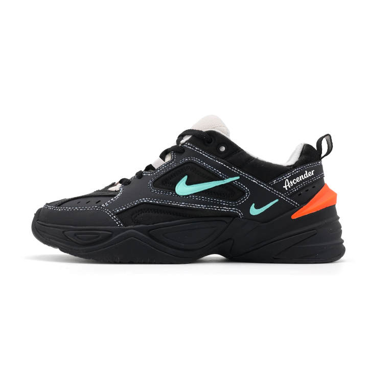 Nike Nike M2K Tekno Night Patrol Aurora Abrasion Resistant Low top Chunky Sneakers Unisex Orange Black