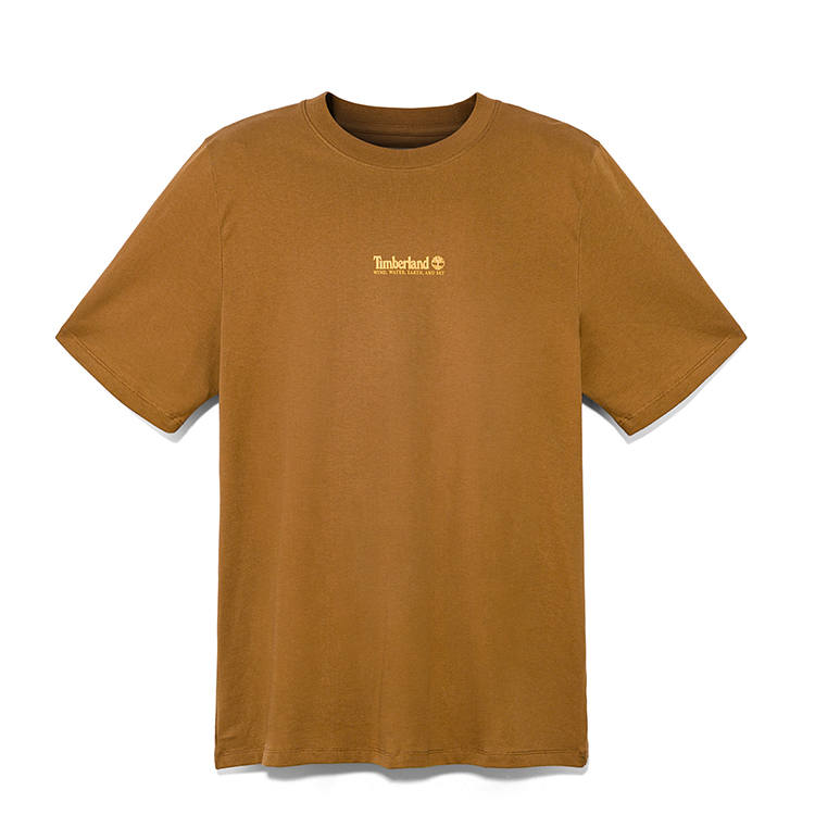 Timberland T Shirts Men's Dark Wheat Crew Neck