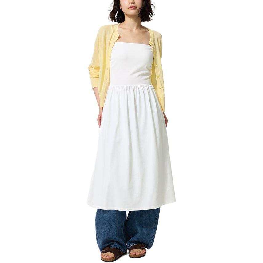 UNIQLO SS26 Slip Dresses Women's White Moderate