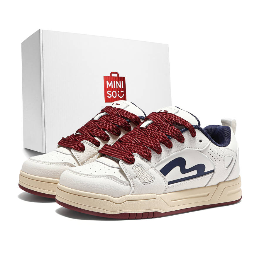 MINISO Skateboard Shoes Unisex Low Top Ice Cream/Beige/Black