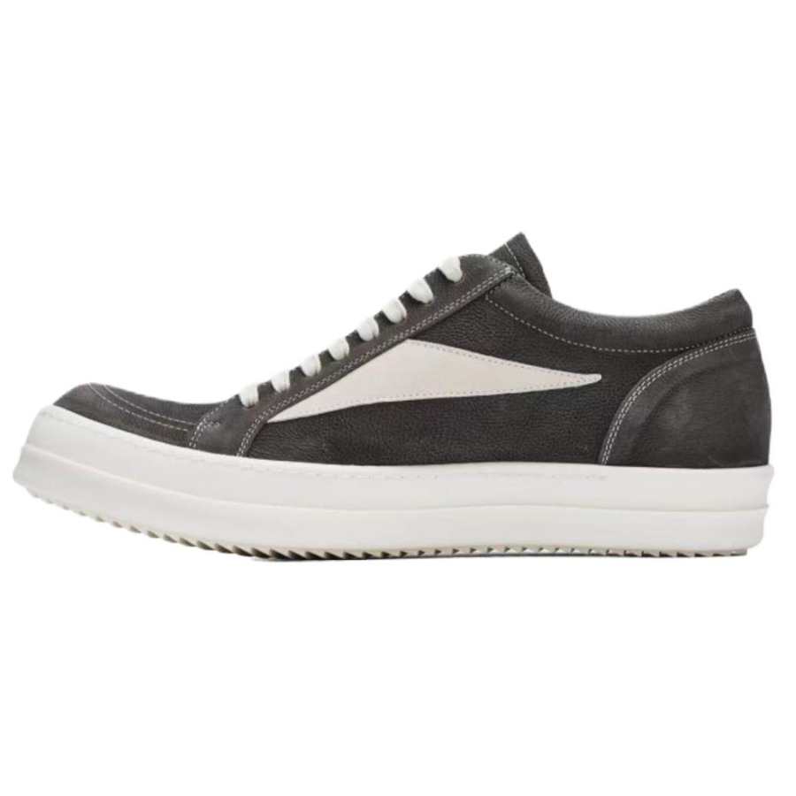 RICK OWENS RICK OWENS/RO Cow Leather Low top Skateboard Shoes Men's Gray