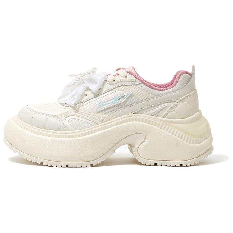 Anta Cushioning Height Increasing Low top Chunky Sneakers Women's Ivory White